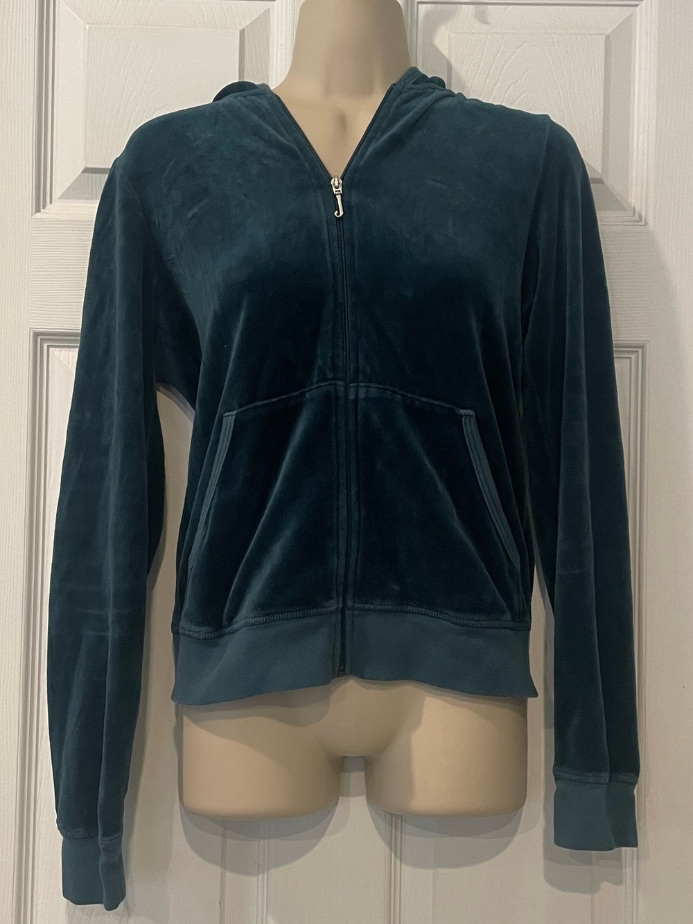 Juicy Couture Teal Velour Zip Hoodie